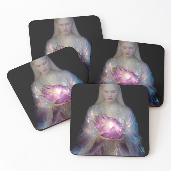 Item preview, Ethereal Alchemist with Glowing Dragon Fruit - Fantasy Portrait Art designed and sold by All Souls Dream.