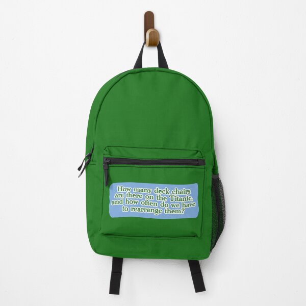 Item preview, Deck chairs on the Titanic, green lettering over cornflower blue designed and sold by mntimg.
