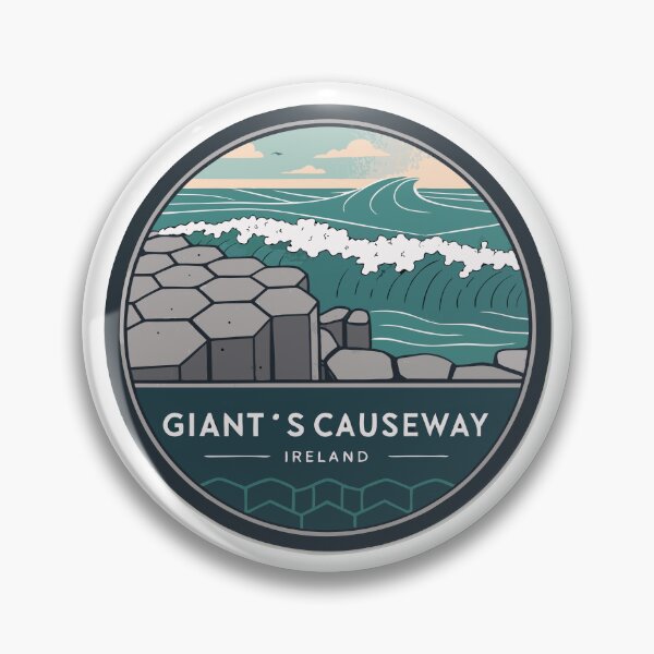 Item preview, Minimal Giant’s Causeway Badge – Geometric Basalt Columns Design Irelan designed and sold by VividOrganica.