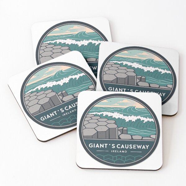 Item preview, Minimal Giant’s Causeway Badge – Geometric Basalt Columns Design Irelan designed and sold by VividOrganica.