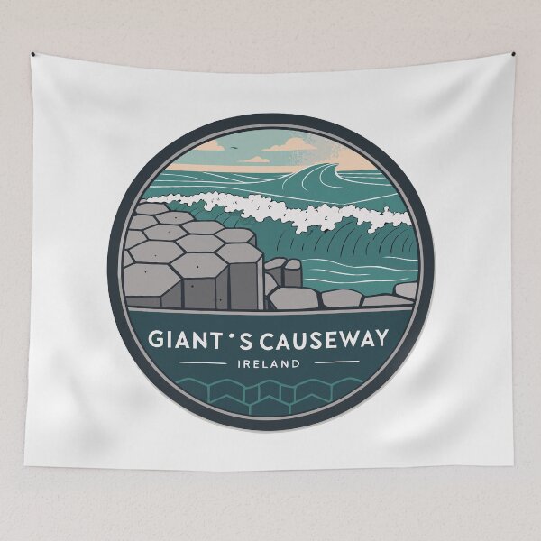 Item preview, Minimal Giant’s Causeway Badge – Geometric Basalt Columns Design Irelan designed and sold by VividOrganica.