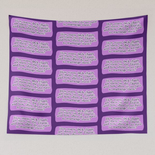 Item preview, Deck chairs on the Titanic, purple lettering over lilac designed and sold by mntimg.