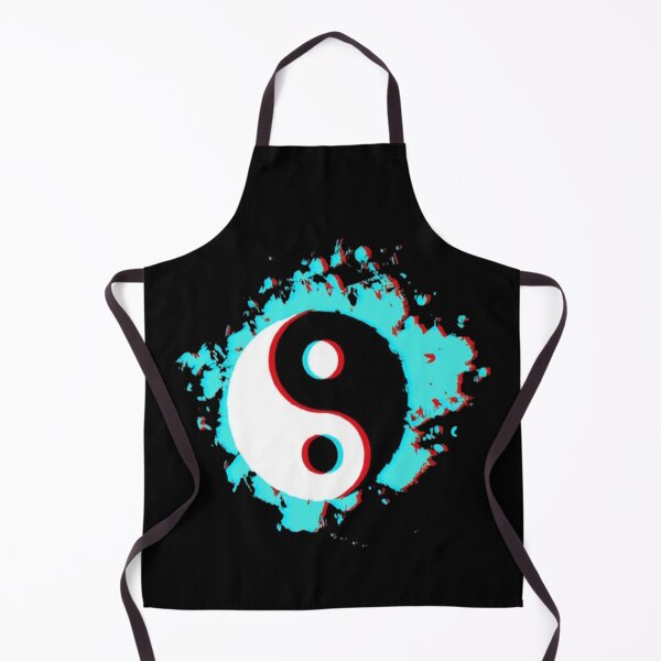 Item preview, Yin-Yang Glitch – Digital Balance in Cyan and Red designed and sold by Wawan35200.