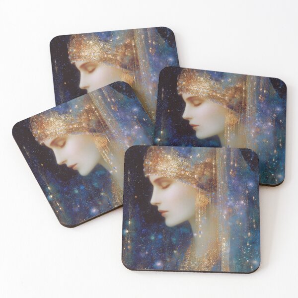 Item preview, Anna Komnene Byzantine Princess Portrait - Celestial Gold and Blue Art designed and sold by All Souls Dream.