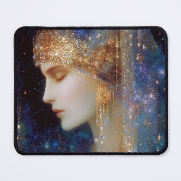 Item preview, Anna Komnene Byzantine Princess Portrait - Celestial Gold and Blue Art designed and sold by All Souls Dream.