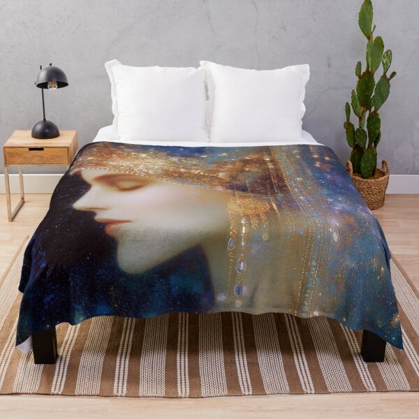 Item preview, Anna Komnene Byzantine Princess Portrait - Celestial Gold and Blue Art designed and sold by All Souls Dream.