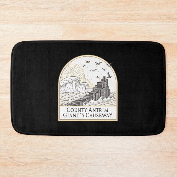 Item preview, Elegant Giant’s Causeway Line Art – County Antrim Monochrome Emblem designed and sold by VividOrganica.