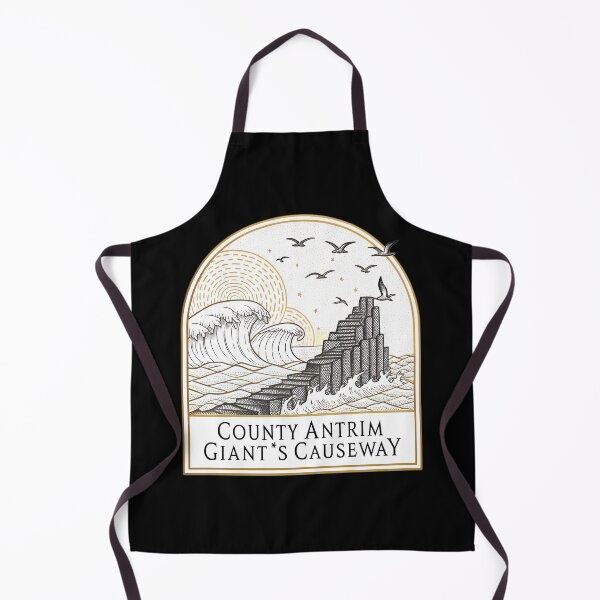 Item preview, Elegant Giant’s Causeway Line Art – County Antrim Monochrome Emblem designed and sold by VividOrganica.
