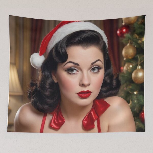 Item preview, Winter Wonderland Pin Up – 1940s Vintage Holiday Art designed and sold by MissSaylor.