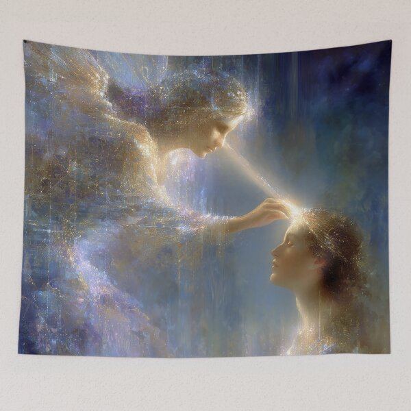Item preview, Luminous Fractal Angel Blessing - Divine Spiritual Healing Visionary Art designed and sold by All Souls Dream.