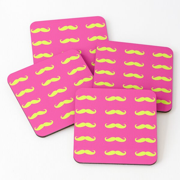 Item preview, pink and yellow hipster mustache design  designed and sold by grxyv.