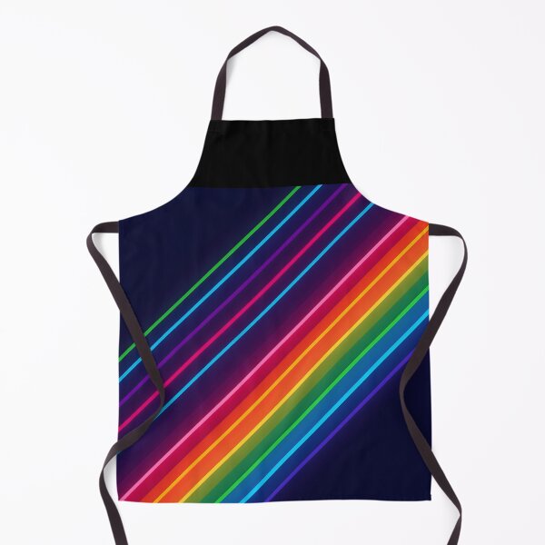 Item preview, Thin Neon Stripes – Futuristic Abstract on Dark Blue designed and sold by EmeraldeaArt.