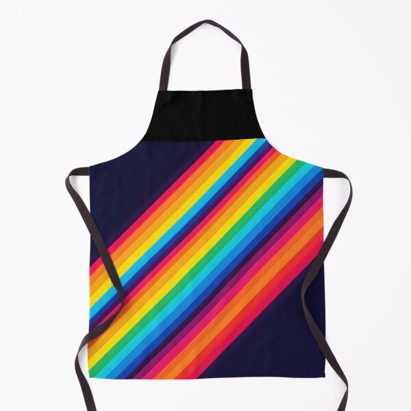 Item preview, Bold Neon Stripes – Rainbow Spectrum on Deep Blue designed and sold by EmeraldeaArt.