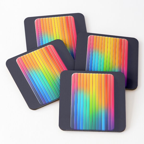 Item preview, Neon Rainbow Block – Colorful Rectangle on Dark Blue designed and sold by EmeraldeaArt.