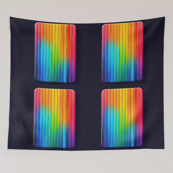 Item preview, Neon Rainbow Block – Colorful Rectangle on Dark Blue designed and sold by EmeraldeaArt.