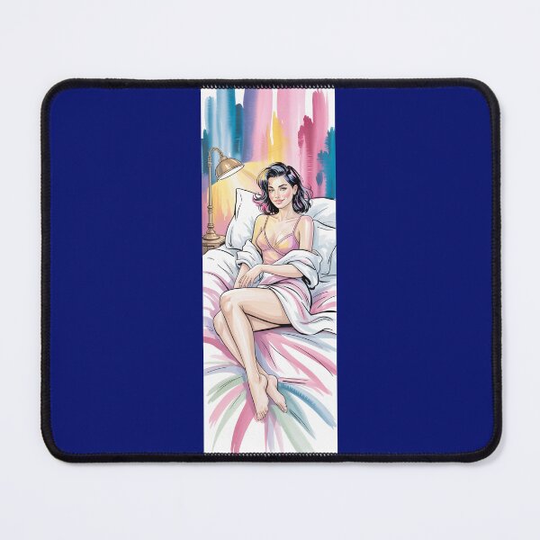 Item preview, Retro Pinup Girl Relaxing In Bed Art By Merch, Limited Edition designed and sold by kraackforest.