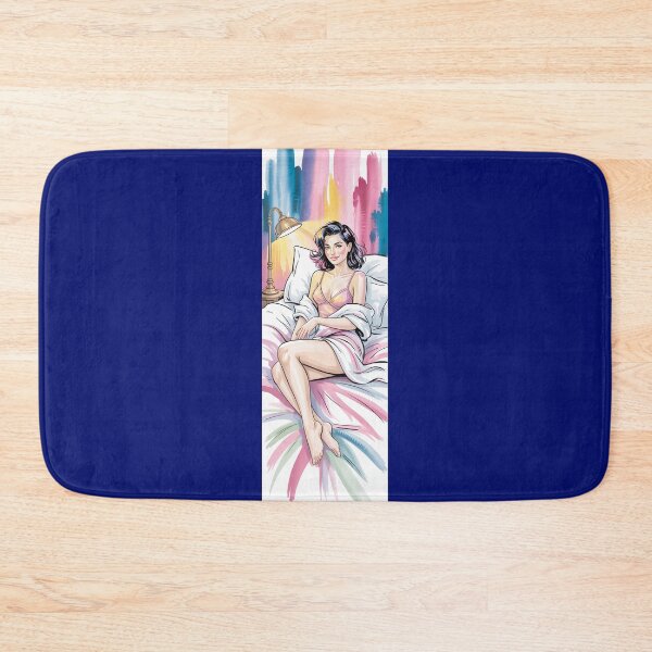 Item preview, Retro Pinup Girl Relaxing In Bed Art By Merch, Limited Edition designed and sold by kraackforest.