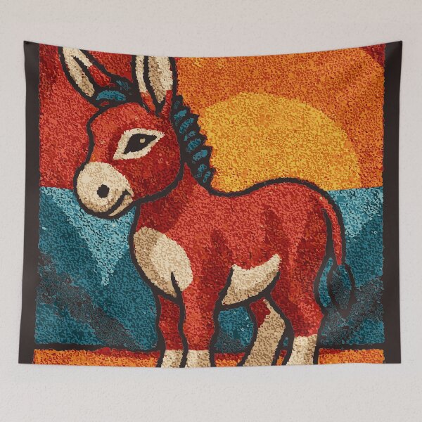 Item preview, Charming Donkey | Southwestern Farm Folk Art designed and sold by TuncGK.