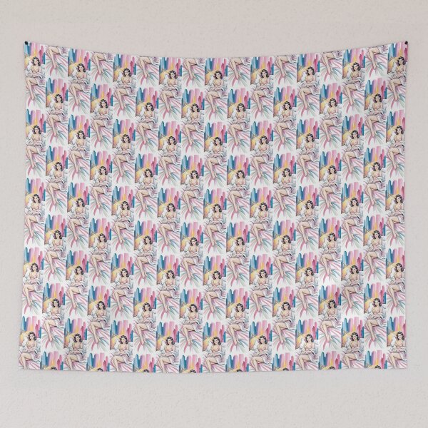 Item preview, Retro Pinup Girl Relaxing In Bed Art By Merch, Limited Edition designed and sold by kraackforest.