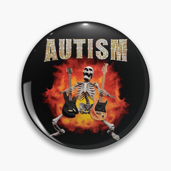 Item preview, Autism Skeleton Rock Guitar Meme Shirt designed and sold by SassCity.