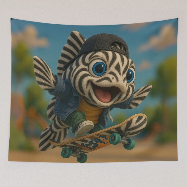 Item preview, Skater Zebra Pleco Fish designed and sold by Sillytoe.
