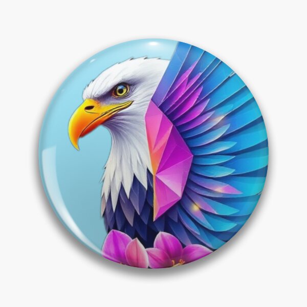 Item preview, Sky Blue Eagle – Extended Wings with Soft Pink Floral Accents designed and sold by Naturalite19.
