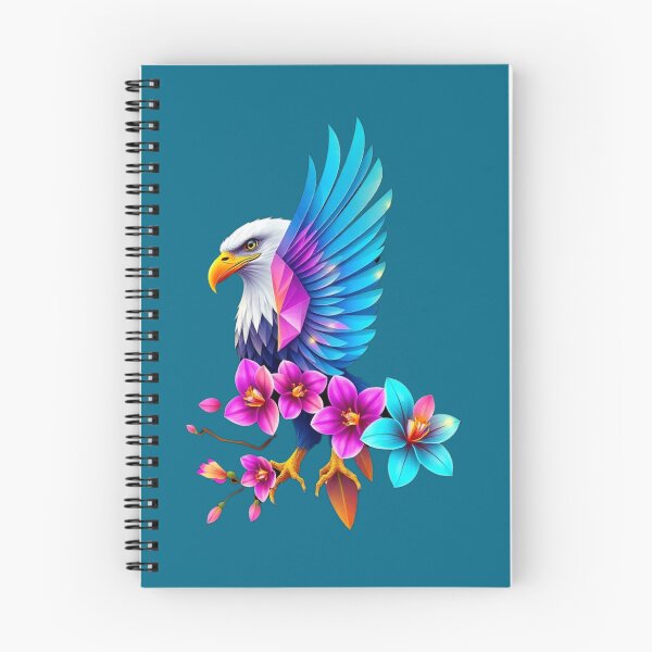 Item preview, Sky Blue Eagle – Extended Wings with Soft Pink Floral Accents designed and sold by Naturalite19.