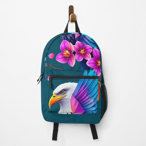 Item preview, Sky Blue Eagle – Extended Wings with Soft Pink Floral Accents designed and sold by Naturalite19.