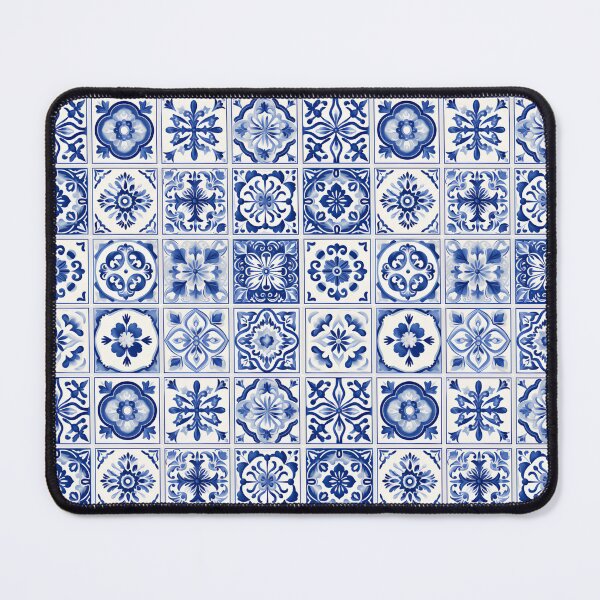 Item preview, Portuguese tiles azulejos white and blue pattern designed and sold by AgaDesignStudio.
