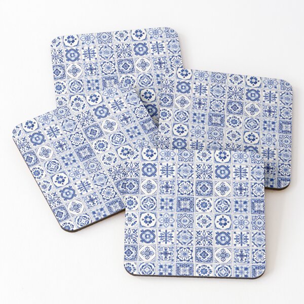 Item preview, Portuguese tiles azulejos white and blue pattern designed and sold by AgaDesignStudio.