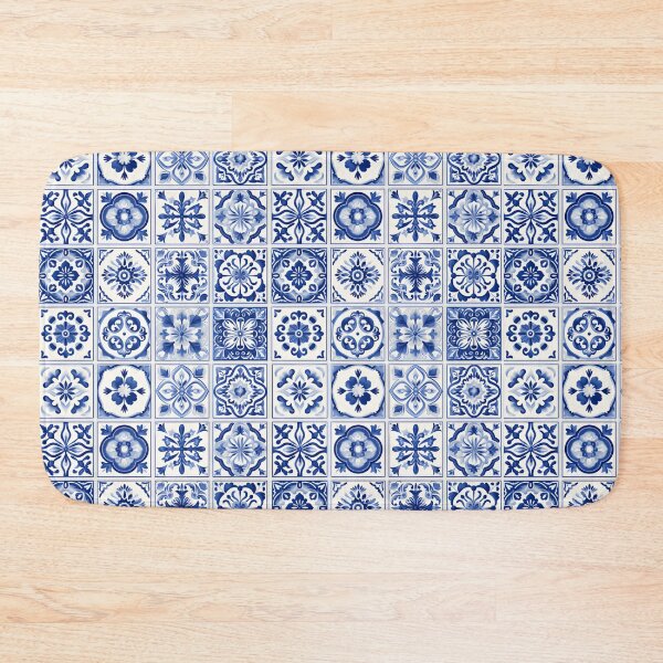 Item preview, Portuguese tiles azulejos white and blue pattern designed and sold by AgaDesignStudio.