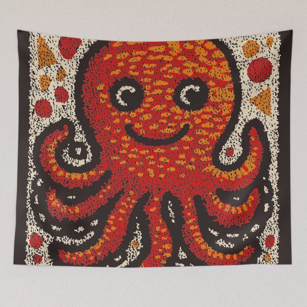 Item preview, Friendly Octopus | Whimsical Ocean Folk Art designed and sold by TuncGK.