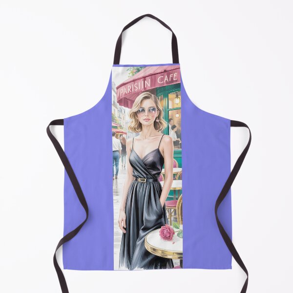 Item preview, Parisian Cafe Style Woman In Black Dress By Merch, Limited Edition designed and sold by kraackforest.