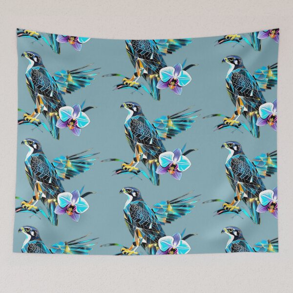 Item preview, Falcon – Dark Tones with Blue Sky & Yellow Accents and Orchid designed and sold by Naturalite19.