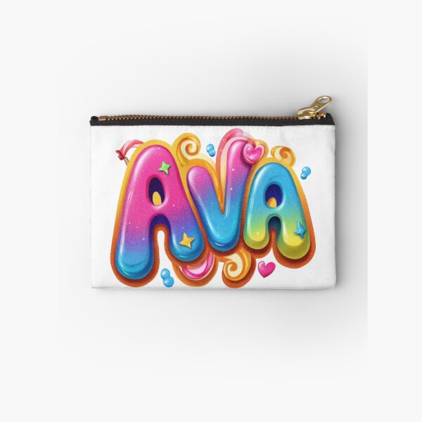 Item preview, Ava – Colorful 3D Hand-Lettered Name Design with Hearts & Stars designed and sold by AlexLineArt.