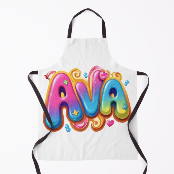 Item preview, Ava – Colorful 3D Hand-Lettered Name Design with Hearts & Stars designed and sold by AlexLineArt.