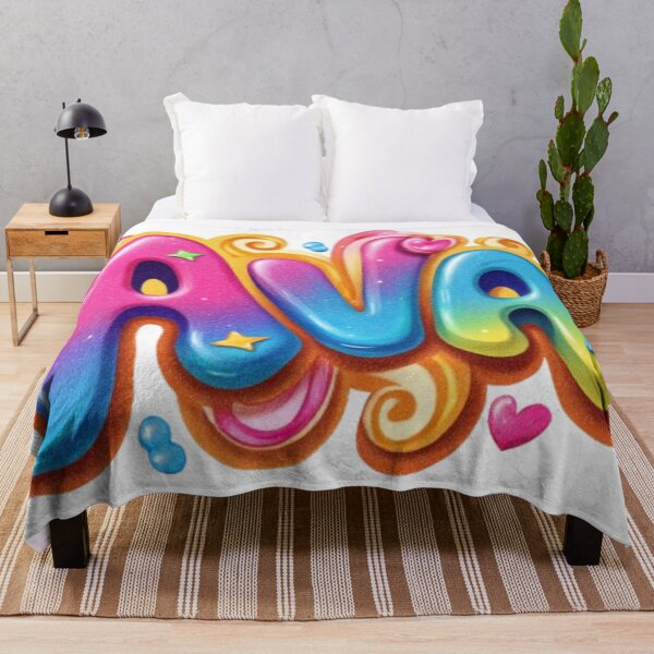 Item preview, Ava – Colorful 3D Hand-Lettered Name Design with Hearts & Stars designed and sold by AlexLineArt.