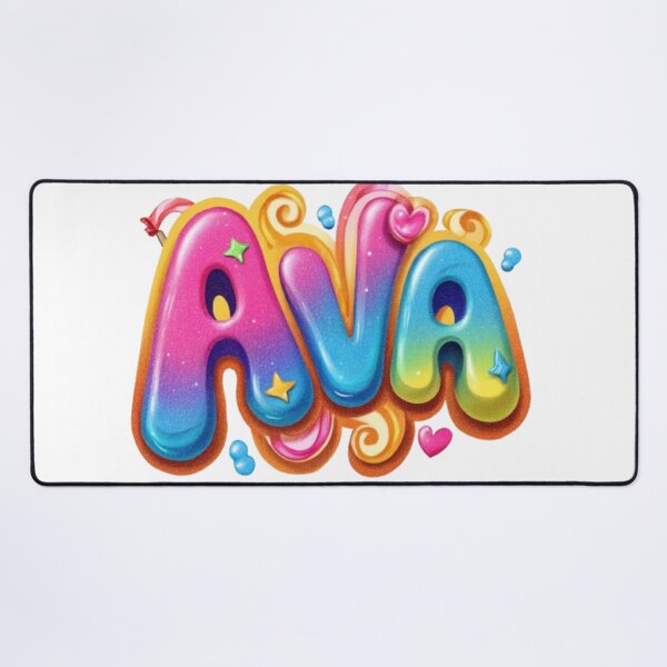Item preview, Ava – Colorful 3D Hand-Lettered Name Design with Hearts & Stars designed and sold by AlexLineArt.