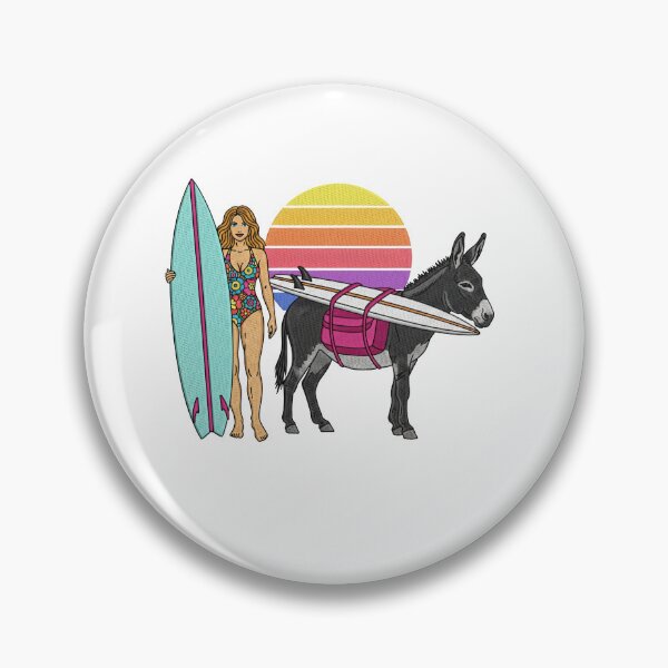 Item preview, Surfer Girl and Her Donkey Caddy designed and sold by TeeARTHY.