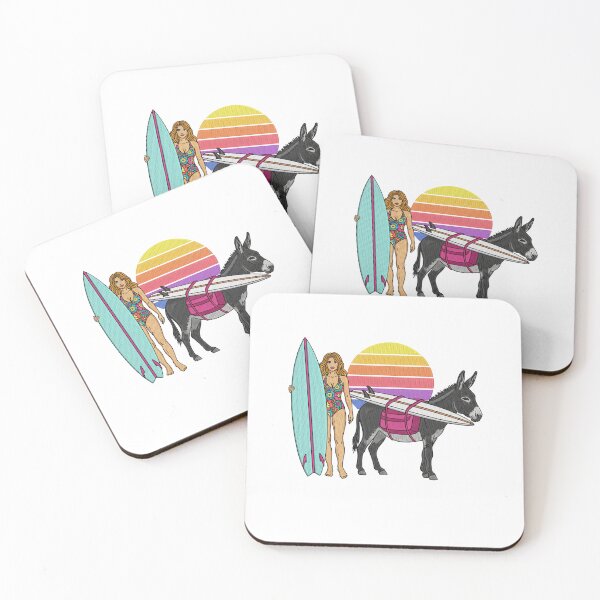 Item preview, Surfer Girl and Her Donkey Caddy designed and sold by TeeARTHY.