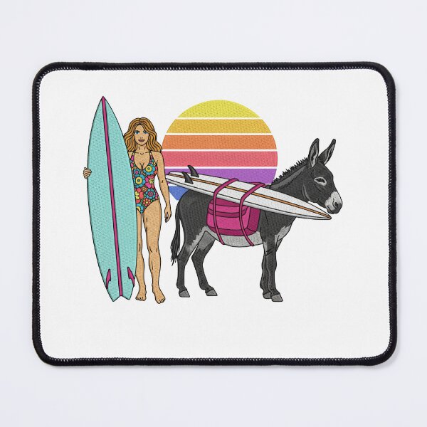 Item preview, Surfer Girl and Her Donkey Caddy designed and sold by TeeARTHY.