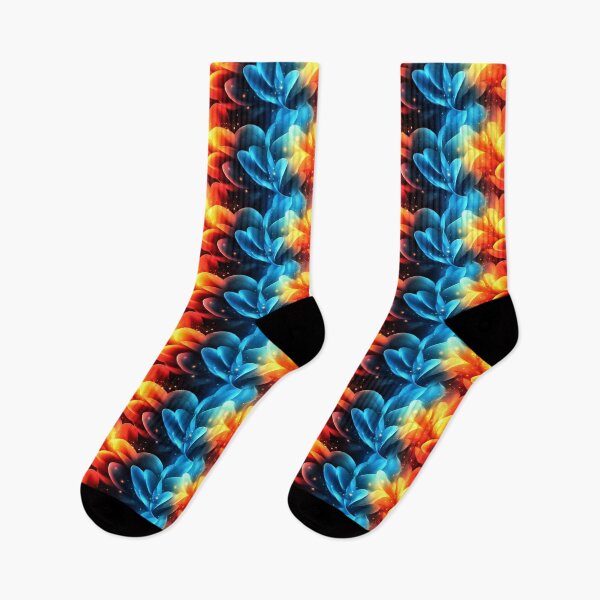 Item preview, Cosmic Fire and Ice Abstract – Vibrant Red and Blue Digital Art Pattern designed and sold by Bloom Studio by Michelle.