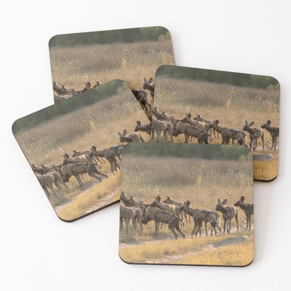 Item preview, The Golden Pack — African Wild Dogs Gathering at Sunset designed and sold by DavideAntoniani.