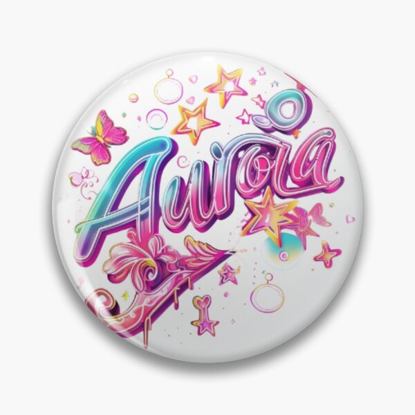 Item preview, Aurora – Colorful 3D Hand-Lettered Name Design with Stars & Butterflies designed and sold by AlexLineArt.