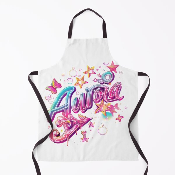 Item preview, Aurora – Colorful 3D Hand-Lettered Name Design with Stars & Butterflies designed and sold by AlexLineArt.