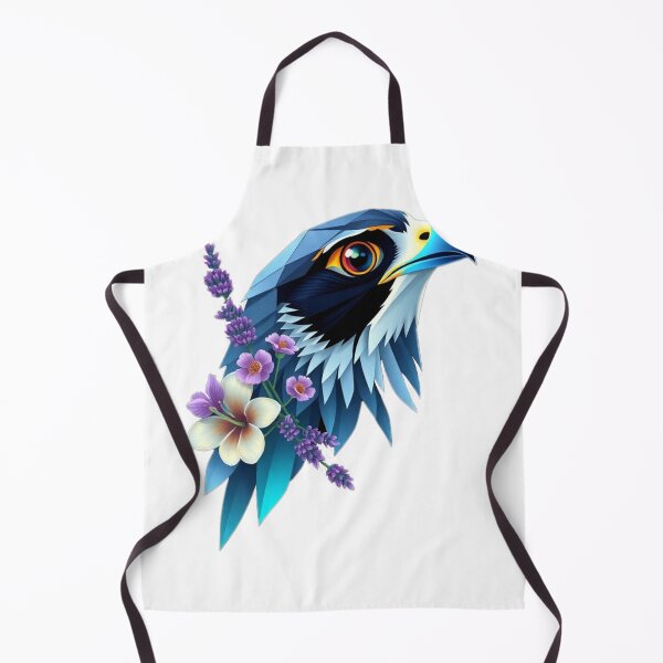 Item preview, Geometric Falcon Head – Dark Blue Tones with Light Purple Floral Accents designed and sold by Naturalite19.