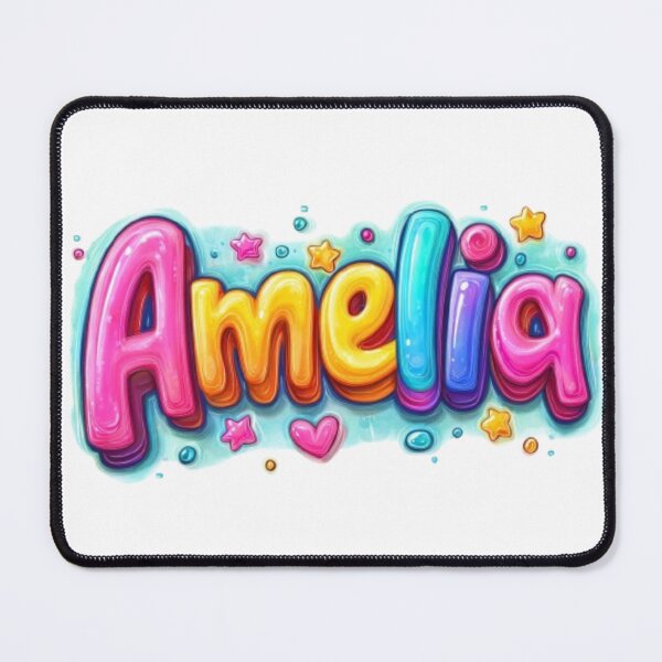 Item preview, Amelia – Colorful 3D Hand Lettering Name Design designed and sold by AlexLineArt.