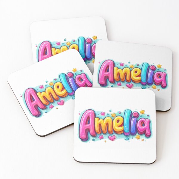 Item preview, Amelia – Colorful 3D Hand Lettering Name Design designed and sold by AlexLineArt.
