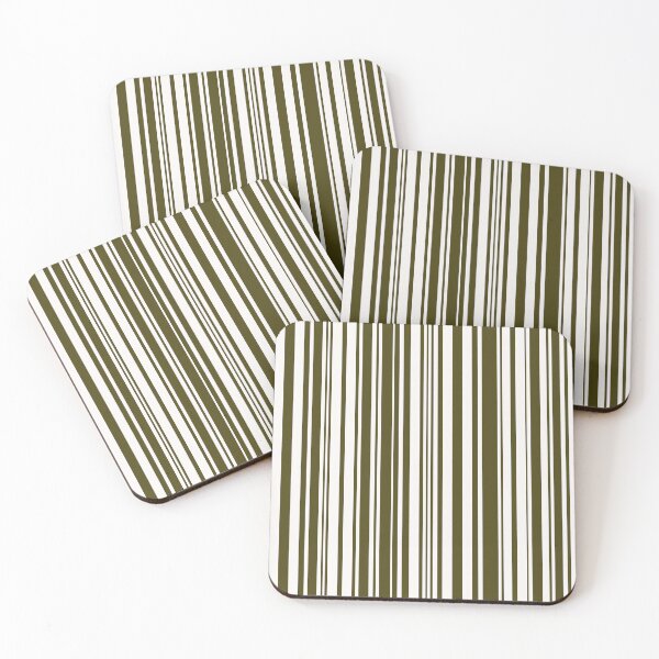 Item preview, Olive Green and White Barcode Striped Pattern designed and sold by WD-Artist.