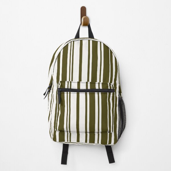 Item preview, Olive Green and White Barcode Striped Pattern designed and sold by WD-Artist.
